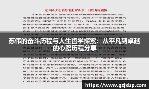 苏伟的奋斗历程与人生哲学探索:从平凡到卓越的心路历程分享